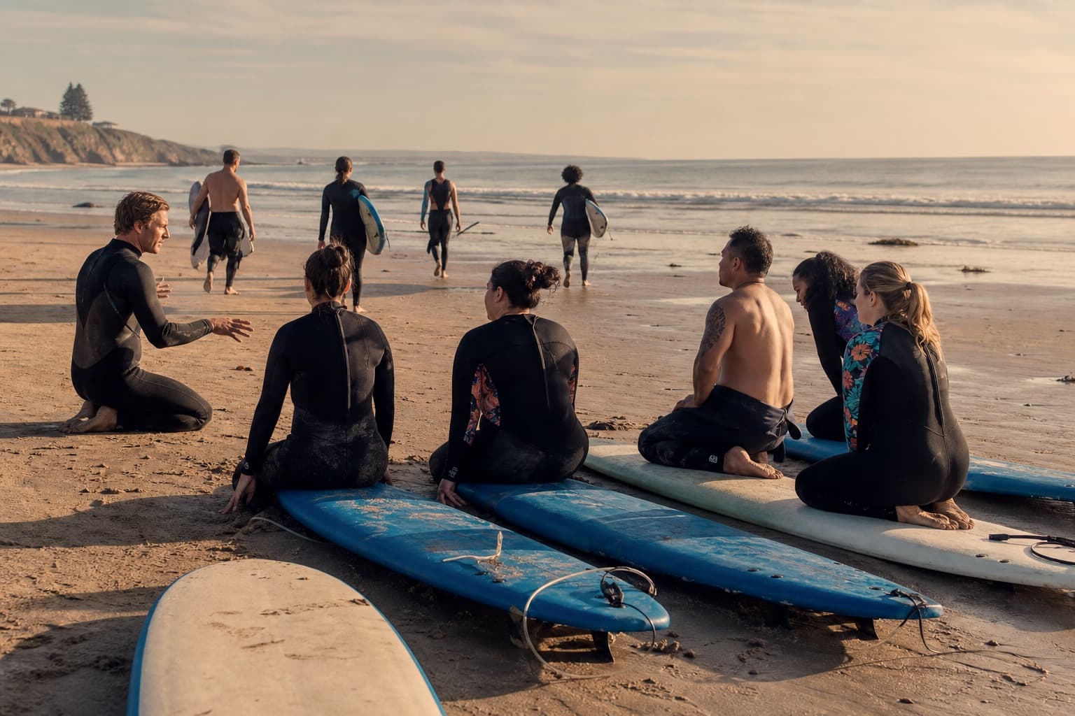 A morning surf lesson